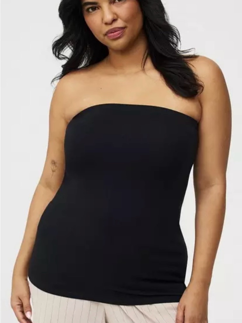 Torrid Black Ruched Strapless Top